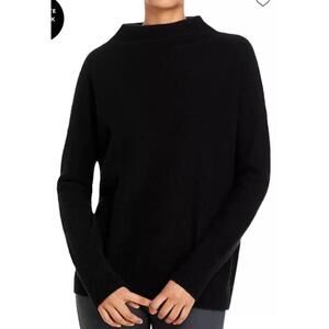 New Vince Boiled Cashmere Funnel Neck Sweater In Black Size M $448